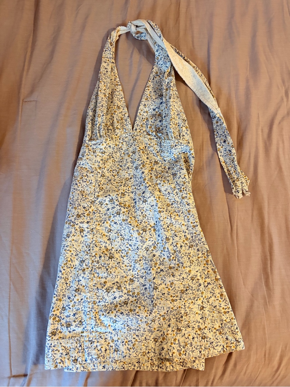 Free People Blue Floral Halter Mini Dress